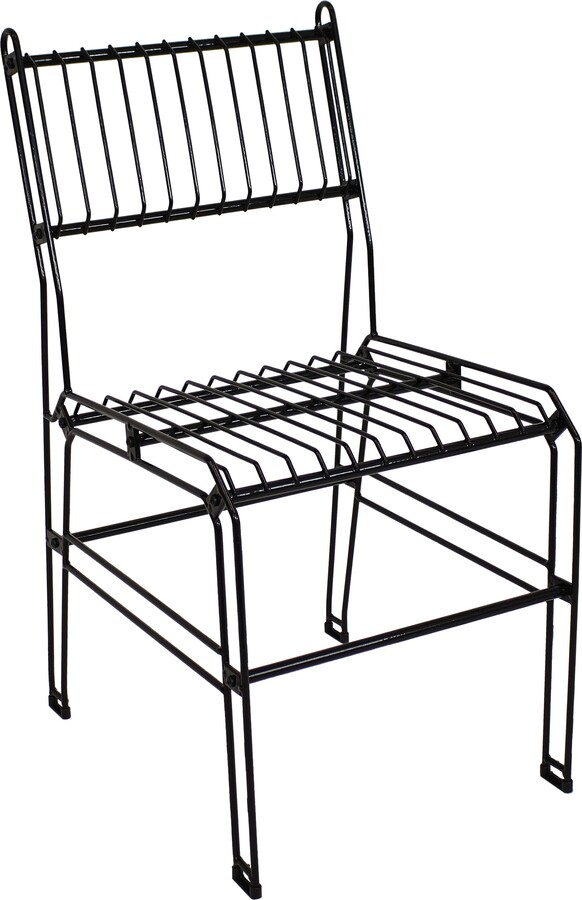 Sunnydaze Decor Indoor/Outdoor Modern Wire Metal Dining Chair Black