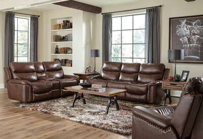 Red Barrel Studio 2 Piece Genuine Leather Reclining Living Room Set