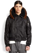 Thumbnail for your product : Givenchy Fur-Trimmed Nylon Bomber Jacket
