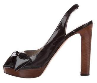 Valentino Patent Leather Bow Adorned Pumps