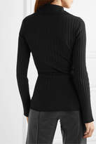 Thumbnail for your product : Ellery The Trip Striped Ribbed-knit Top - Black