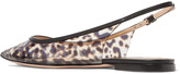 Thumbnail for your product : Gianvito Rossi Jen Leopard-print Pvc Slingback Point-toe Flats