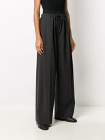 Thumbnail for your product : Brunello Cucinelli Contrasting Waistband Wide-Leg Trousers