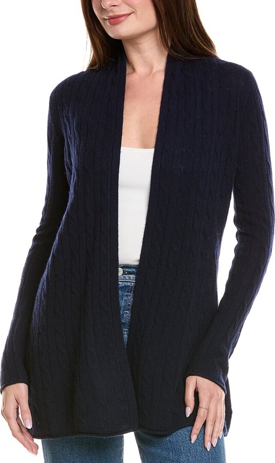 Hannah Rose Breezy Cable Wool & Cashmere-Blend Duster
