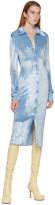 Thumbnail for your product : Kwaidan Editions SSENSE Exclusive Blue Velvet Button Down Dress