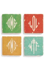 Thumbnail for your product : STUDIO VERTU 'OMG' Monogram Marble Coasters (Set of 4)