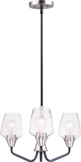Maxim Lighting MaximLightingGoblet3-LightChandelierinBlack/SatinNickel