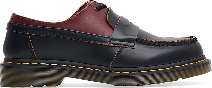 Women's MM6 Maison Margiela x Dr. Martens Mash-Up Leather Oxfords - Oxblood Red Black - Size 6