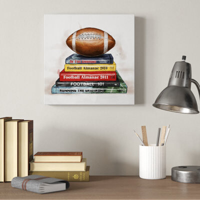 'Football Books' Graphic Art on Wrapped Canvas