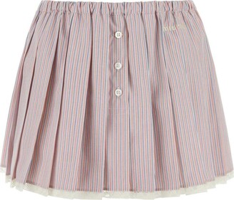 Miu Miu Embroidered Poplin Mini Skirt - ShopStyle