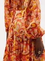Thumbnail for your product : Zimmermann Mae Tiered Swirl-print Silk Midi Dress - Orange Print