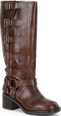 ROAN Callow Leather Buckle Engineer Tall Boots