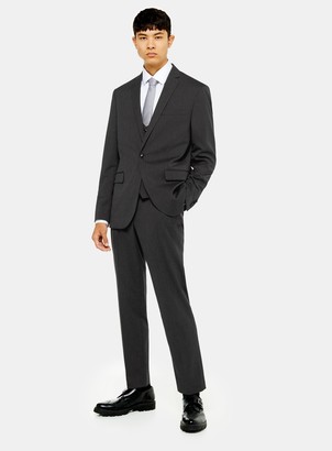Topman Charcoal Grey Slim Fit Suit Trousers
