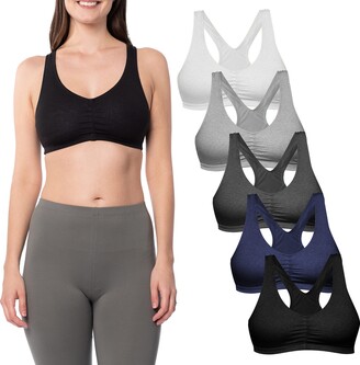 Sexy Basics Women's Cotton Spandex Racer Back Bra  4 Way Stretch Pullover  Workout Sport Bras (Multi-Pack) - ShopStyle