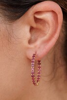 Thumbnail for your product : Savvy Cie 18K Gold Vermeil Sterling Silver Ruby 30mm Hoop Earrings