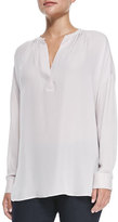 Thumbnail for your product : Vince Silk Popover Long-Sleeve Blouse, Cameo