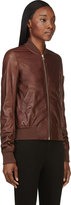 Thumbnail for your product : Rick Owens Burgundy Lambskin Bomber Jacket