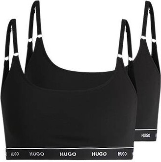 Two-pack of stretch-cotton bralettes with logo bands