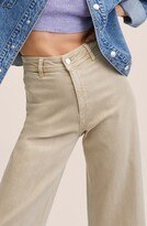 Thumbnail for your product : MANGO High Waist Raw Hem Wide Leg Jeans