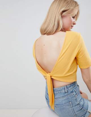 ASOS Tall DESIGN Tall Crop T-Shirt With Tie Back
