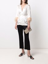 Thumbnail for your product : Antonella Rizza Feather-Trim Wrap Blouse