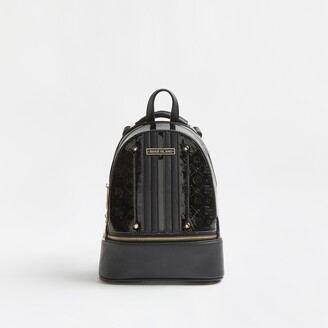 black leather handbolsas river island