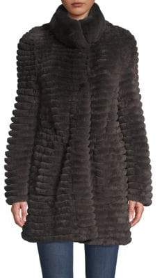 Glamour Puss Rex Rabbit Fur Knit-Blend Jacket