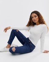 Thumbnail for your product : New Look Petite ripped skinny jeans in blue