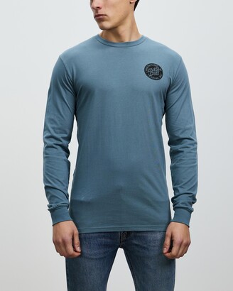 Santa Cruz Men's Blue Printed T-Shirts - MFG Dot Bade Long Sleeve Tee - Size L at The Iconic