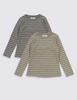 Thumbnail for your product : Marks and Spencer 2 Pack Striped Tops (3-14 Years)