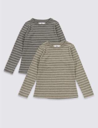 Marks and Spencer 2 Pack Striped Tops (3-14 Years)