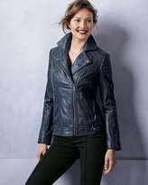 Thumbnail for your product : Neiman Marcus Notched-Collar Trapunto Leather Moto Jacket
