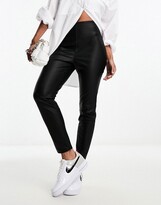Thumbnail for your product : NA-KD faux leather leggings in black