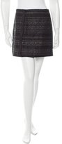 Thumbnail for your product : Porter Grey Wool Leather-Trimmed Skirt