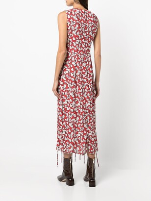 Jason Wu Floral-Print Drape Strap Dress