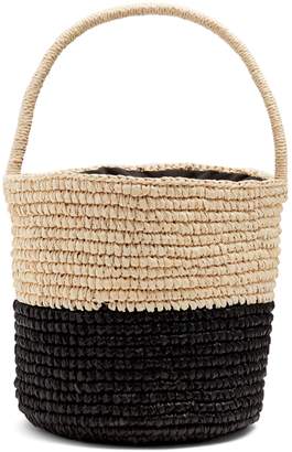 Sensi Bi-colour toquilla-straw basket bag