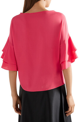 Michael Kors Collection Ruffled Silk-georgette Blouse