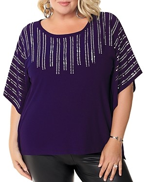 purple sequin top plus size