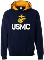 Thumbnail for your product : Xekia USMC US Marine Corps People Fashion Clothing Best Friend Xmas Contrast Color Unisex Hoodie