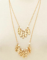 Thumbnail for your product : Charlotte Russe Bead & Feather Layered Necklace