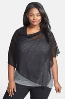 Thumbnail for your product : Eileen Fisher Hemp Blend Mesh Asymmetrical Poncho (Plus Size)