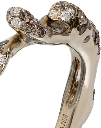 Bibi van der Velden 18kt White Gold Wave Diamond Stackable Ring