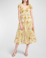 Thumbnail for your product : En Saison Milana Smocked Tiered Floral Cotton Midi Dress