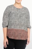 Thumbnail for your product : NYDJ Mod Dip Dye Print 3/4 Sleeve Blouse In Plus