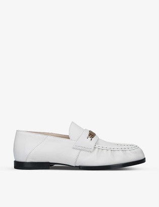 Tod's Gold-tone penny bar leather loafers
