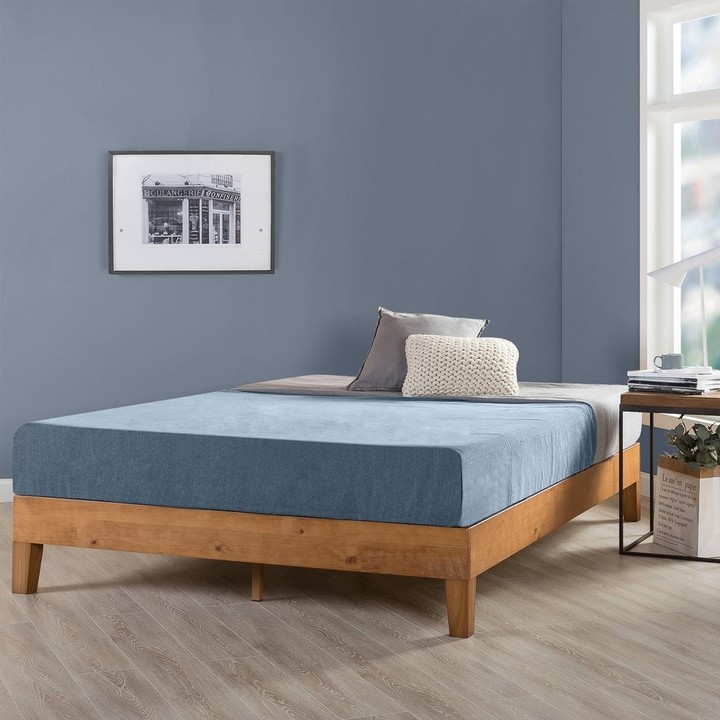 Solid Wood Platform Bed Frame, Sleeplanner 14 Inch Solid Wood Platform Bed Frame With Headboard