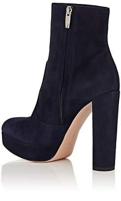Gianvito Rossi Women's Brook Suede Platform Ankle Boots - Navy