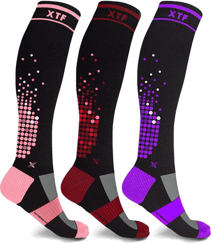 Extreme Fit XTF High-Intensity Run+ Sports Knee-High Compression Socks (3-Pairs or 6-Pairs)