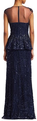 Teri Jon By Rickie Freeman Lace & Sequin Gown