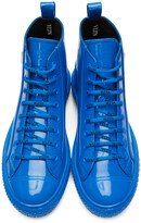 Thumbnail for your product : Valentino Garavani Blue Patent 'VLTN' High-Top Sneakers